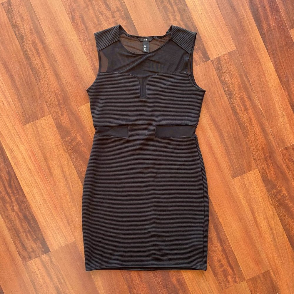 H&M Black Dress w/ Sheer Cutouts, Medium